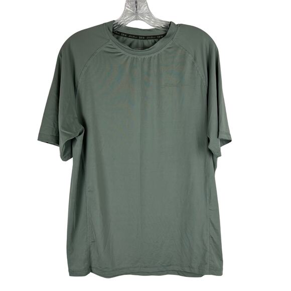 Eddie Bauer Men's Swim Rash Guard Shirt Size Small Green Short Sleeve - Picture 1 of 5